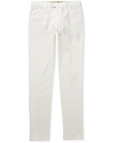 Loro Piana Slim-fit Washed Cotton-blend Pants - White