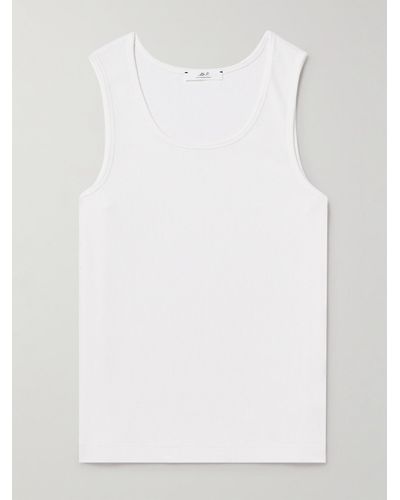 MR P. Ribbed Stretch-cotton Jersey Tank Top - White