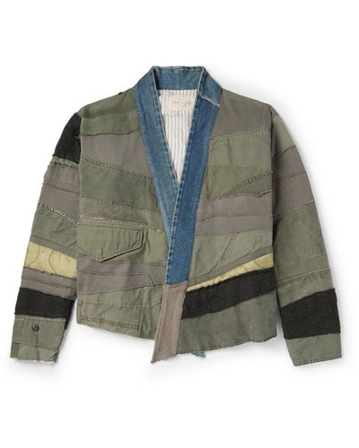 Greg Lauren Mixed Army Patchwork Cotton-blend Jacket - Green