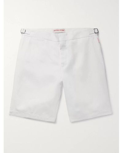 Orlebar Brown Norwich Straight-Leg Linen Shorts - Bianco