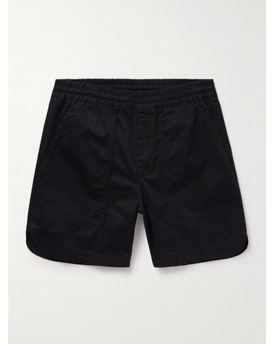 NN07 Jon 1800 Straight-leg Organic Cotton-blend Twill Shorts - Black