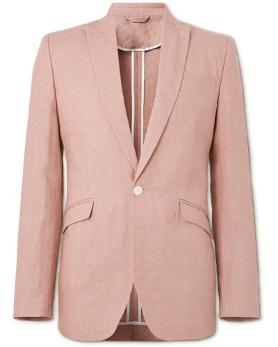 Favourbrook Sidmouth Ebury Slim-fit Herringbone Linen Suit Jacket - Pink