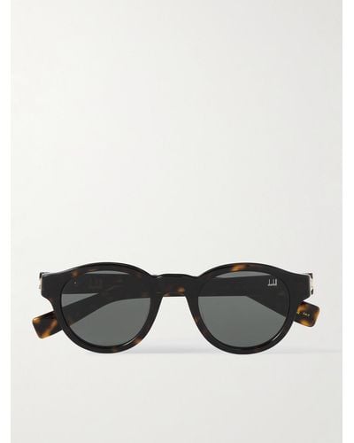 Dunhill Round-frame Tortoiseshell Acetate Sunglasses - Black