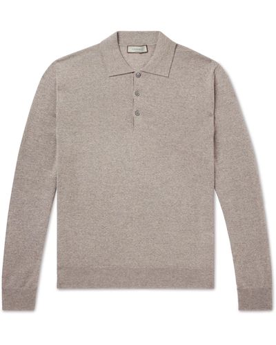 Canali Slim-fit Merino Wool Polo Shirt - Gray