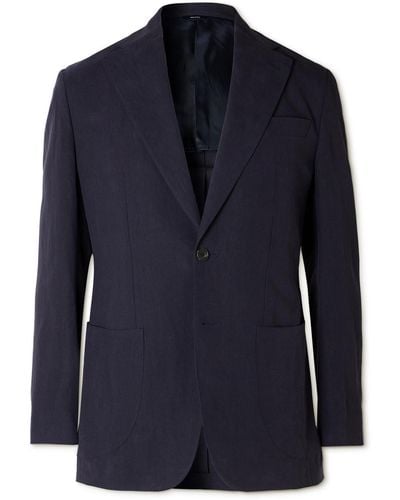 Thom Sweeney Unstructured Linen Suit Jacket - Blue