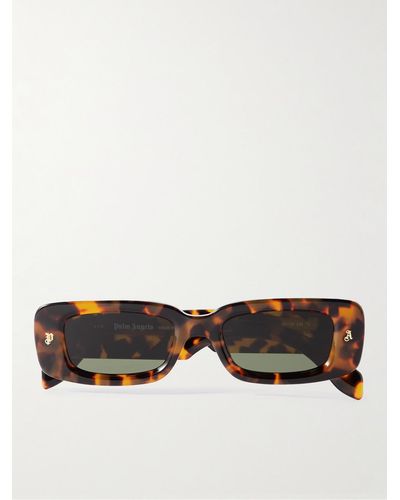Palm Angels Lala Rectangular-frame Tortoiseshell Acetate Sunglasses - Brown