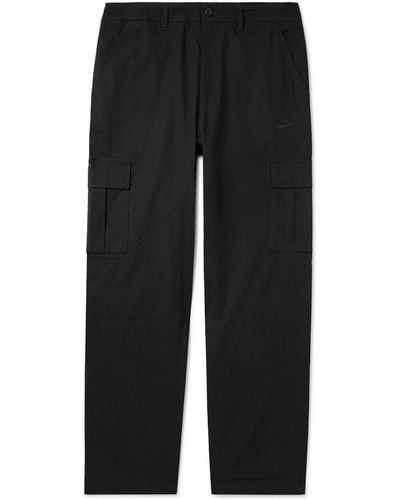 Nike Club Straight-leg Logo-embroidered Cotton-blend Ripstop Cargo Pants - Black