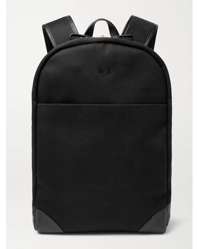 Bennett Winch Leather-Trimmed Cotton-Canvas Backpack - Nero