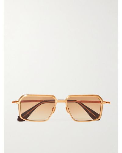 Jacques Marie Mage Vasco Square-frame Gold-tone Sunglasses - Natural
