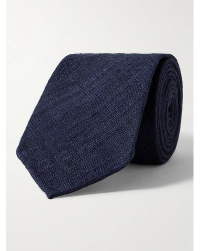 Kingsman Drake's Krawatte aus Tussah-Seide - Blau