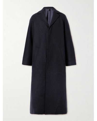 Nili Lotan Drinela Oversized Wool-blend Felt Overcoat - Blue