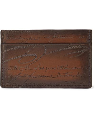 Berluti Scritto Venezia Leather Cardholder - Brown