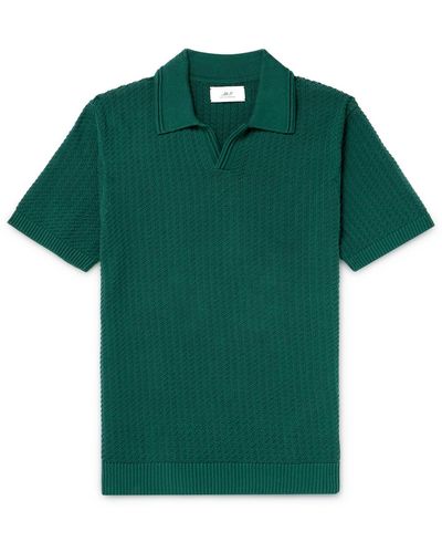 MR P. Jacquard-knit Cotton Polo Shirt - Green