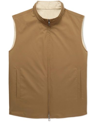 Loro Piana Marlin Reversible Shell And Linen And Silk-blend Gilet - Multicolor