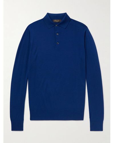 Loro Piana Slim-fit Wish Virgin Wool Polo Shirt - Blue