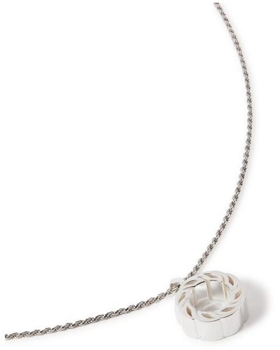Bottega Veneta Sterling Silver-tone Pendant Necklace - Metallic