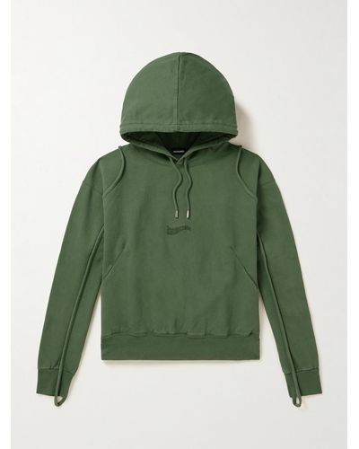 Jacquemus Camargue Logo-embroidered Cotton-jersey Hoodie - Green