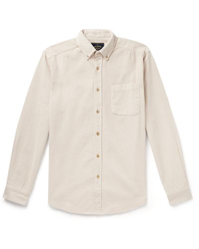 Portuguese Flannel Lobo Cotton-corduory Shirt - White