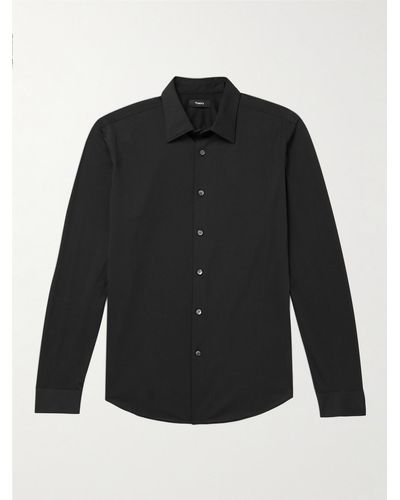 Theory Sylvain Cotton-blend Shirt - Black