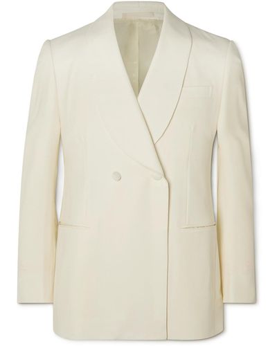 Kingsman Double-breasted Shawl-collar Wool Tuxedo Jacket - White