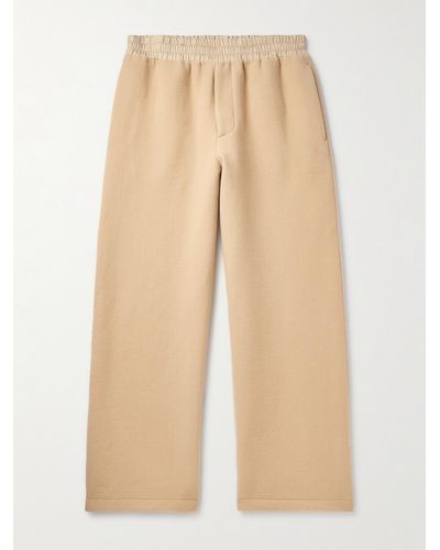 Jil Sander Shell-trimmed Brushed-wool Trousers - Natural