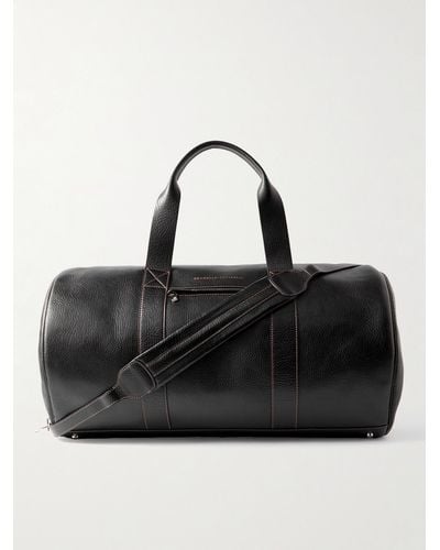 Brunello Cucinelli Borsa Leather Duffle Bag - Black