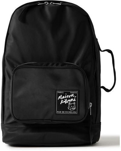 Maison Kitsuné The Traveler Logo-appliquéd Backpack - Black