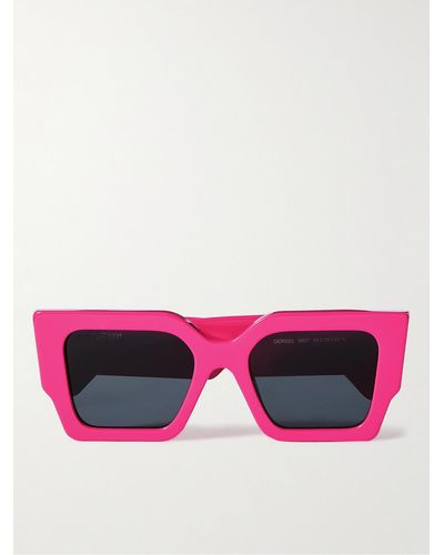 Off-White c/o Virgil Abloh Catalina Sonnenbrille mit eckigem Rahmen aus Azetat - Pink