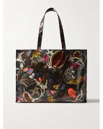 Acne Studios Per B. Sundberg Tote aus beschichtetem Canvas aus einer Baumwollmischung mit Print - Schwarz