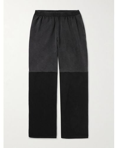 Balenciaga Weit geschnittene Hose aus Denim und Baumwoll-Jersey - Schwarz