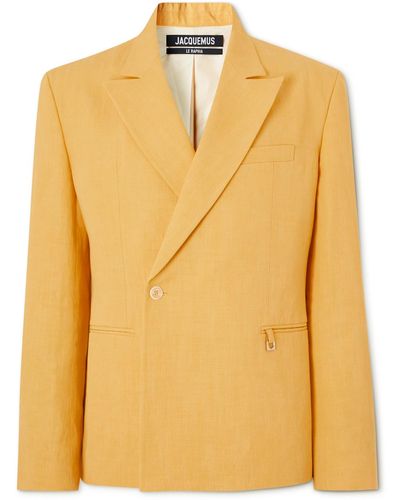 Jacquemus Linen-blend Blazer - Yellow
