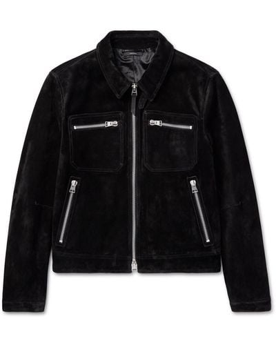 Tom Ford Cropped Suede Jacket - Black
