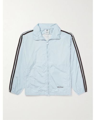 adidas Originals Wales Bonner Striped Crochet-trimmed Recycled-shell Track Jacket - Blue