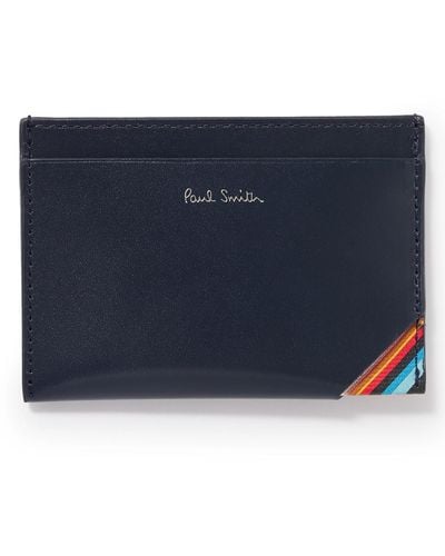 Paul Smith Striped Leather Cardholder - Blue