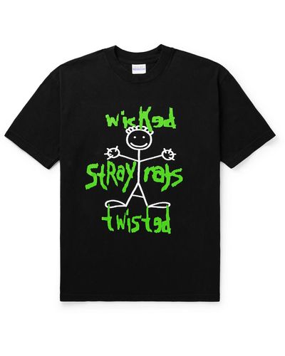 Stray Rats Wicked Twisted Printed Cotton-jersey T-shirt - Green