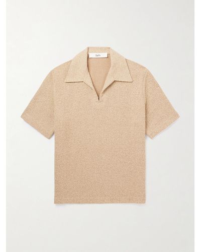 Séfr Mate Cotton-blend Bouclé Polo Shirt - Natural