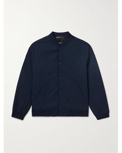 Theory Wool-blend Twill Bomber Jacket - Blue