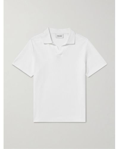 FRAME Cotton-piqué Polo Shirt - White