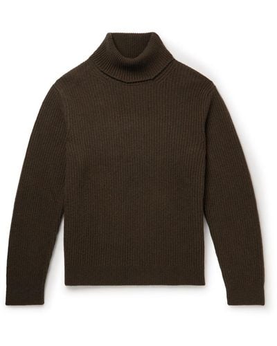 Nudie Jeans August Wool Rollneck Sweater - Green