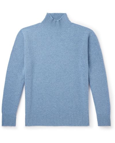 NN07 Clark 6624 Wool-blend Mock-neck Sweater - Blue