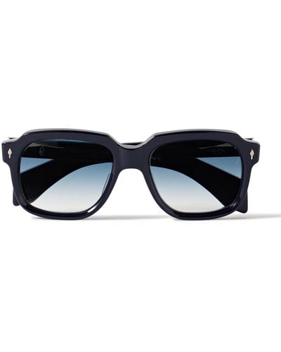 Jacques Marie Mage Union D-frame Acetate And Silver-tone Sunglasses - Blue