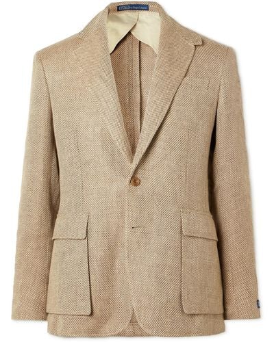 Polo Ralph Lauren Slim-fit Linen-tweed Blazer - Natural