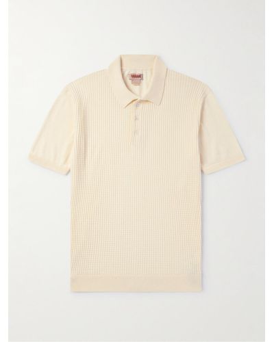 Baracuta Ribbed Cotton Polo Shirt - Natural