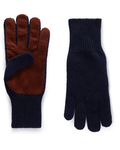 Brunello Cucinelli Suede-trimmed Cashmere Gloves - Blue