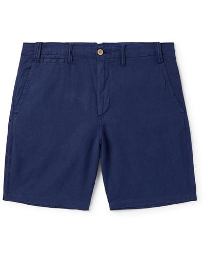 Polo Ralph Lauren Straight-leg Linen And Cotton-blend Shorts - Blue