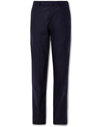 Sid Mashburn Slim-fit Straight-leg Virgin Wool-flannel Pants - Blue