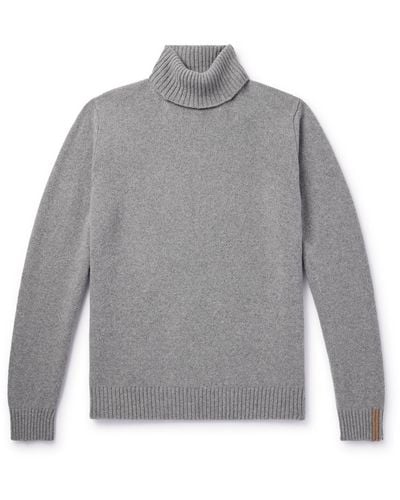 Caruso Cashmere And Wool-blend Rollneck Sweater - Gray