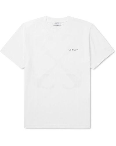 Off-White c/o Virgil Abloh Logo-print Cotton-jersey T-shirt - White