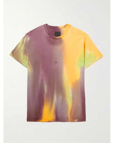 Givenchy Oversized Logo-embroidered Tie-dyed Cotton-jersey T-shirt - Multicolour