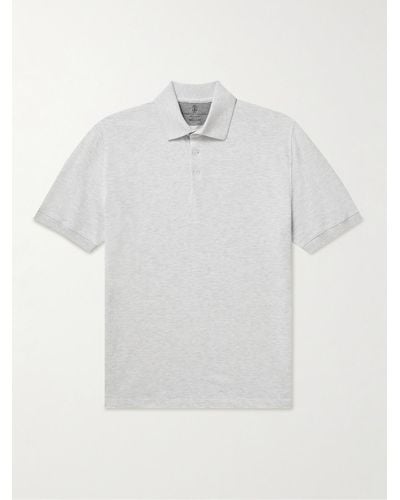 Brunello Cucinelli Cotton-piqué Polo Shirt - White